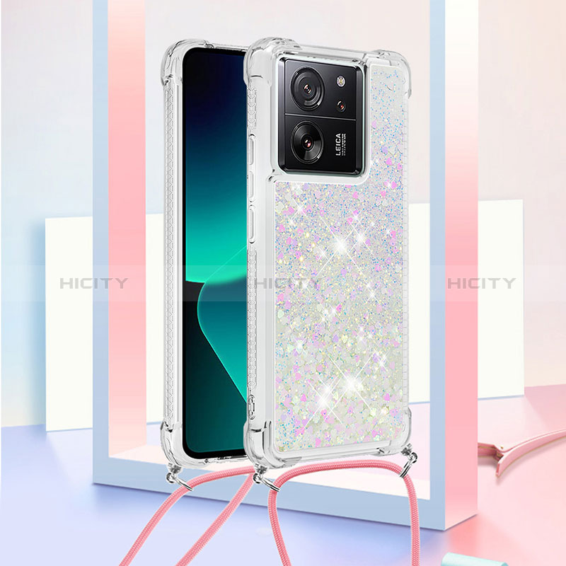 Custodia Silicone Cover Morbida Bling-Bling con Cinghia Cordino Mano YB2 per Xiaomi Redmi K60 Ultra 5G