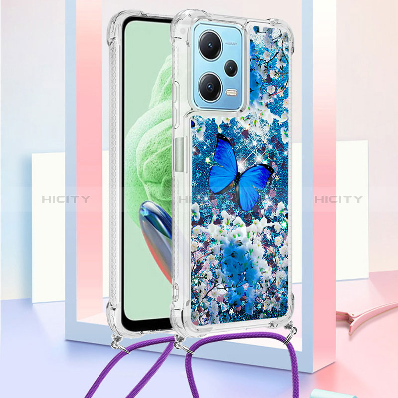 Custodia Silicone Cover Morbida Bling-Bling con Cinghia Cordino Mano YB2 per Xiaomi Redmi Note 12 5G