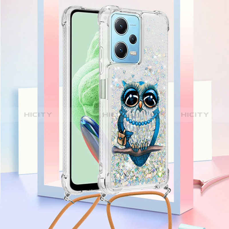 Custodia Silicone Cover Morbida Bling-Bling con Cinghia Cordino Mano YB2 per Xiaomi Redmi Note 12 5G Multicolore