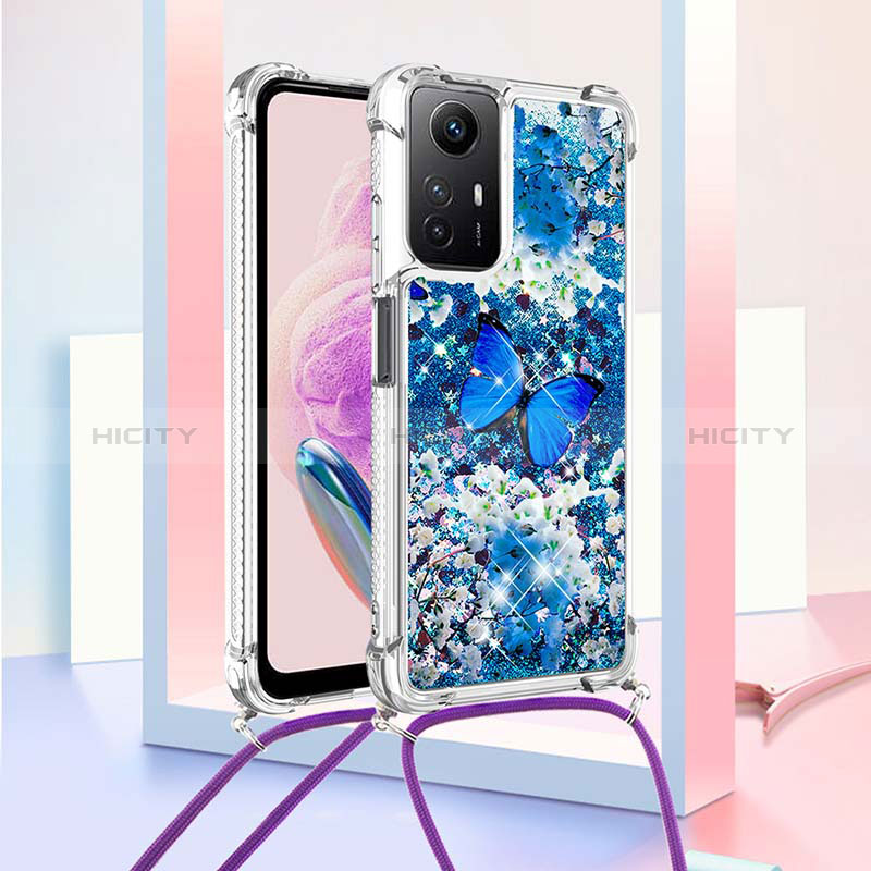 Custodia Silicone Cover Morbida Bling-Bling con Cinghia Cordino Mano YB2 per Xiaomi Redmi Note 12S