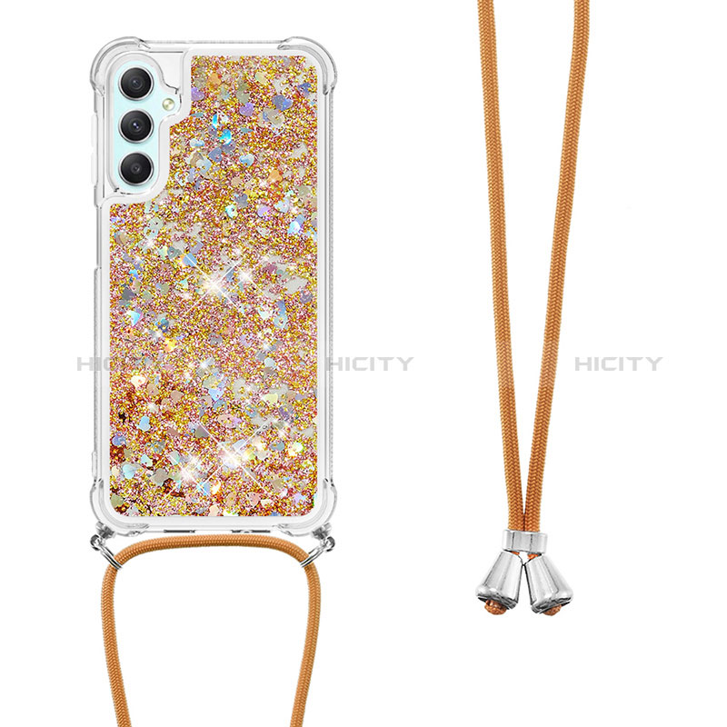 Custodia Silicone Cover Morbida Bling-Bling con Cinghia Cordino Mano YB3 per Samsung Galaxy A24 4G