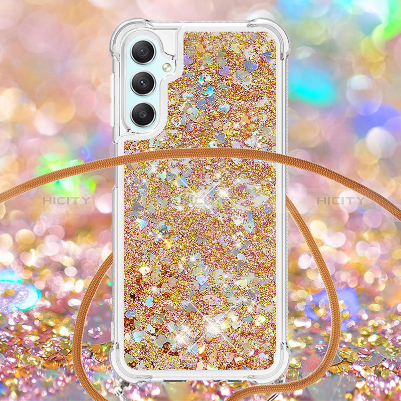 Custodia Silicone Cover Morbida Bling-Bling con Cinghia Cordino Mano YB3 per Samsung Galaxy A24 4G