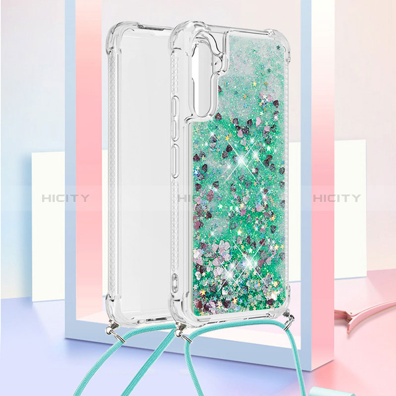 Custodia Silicone Cover Morbida Bling-Bling con Cinghia Cordino Mano YB3 per Samsung Galaxy A34 5G