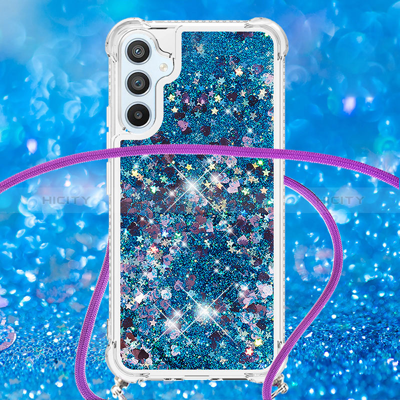 Custodia Silicone Cover Morbida Bling-Bling con Cinghia Cordino Mano YB3 per Samsung Galaxy A54 5G