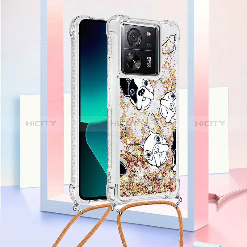 Custodia Silicone Cover Morbida Bling-Bling con Cinghia Cordino Mano YB3 per Xiaomi Mi 13T Pro 5G