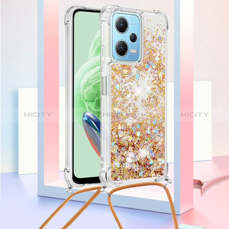 Custodia Silicone Cover Morbida Bling-Bling con Cinghia Cordino Mano YB3 per Xiaomi Poco X5 5G