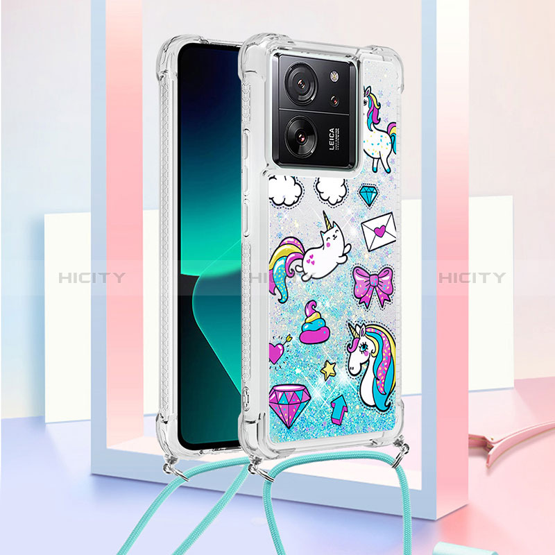 Custodia Silicone Cover Morbida Bling-Bling con Cinghia Cordino Mano YB3 per Xiaomi Redmi K60 Ultra 5G