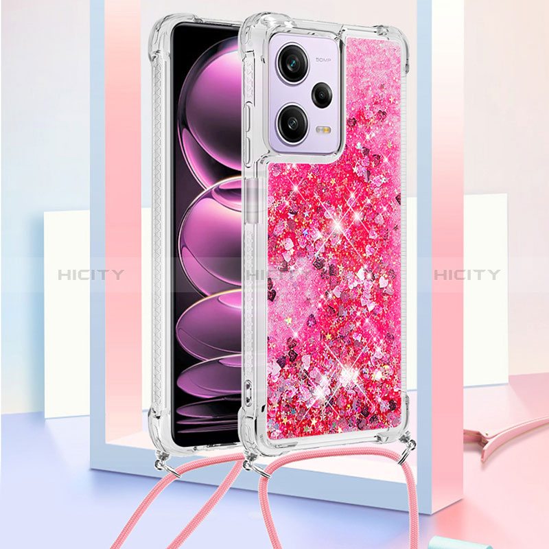 Custodia Silicone Cover Morbida Bling-Bling con Cinghia Cordino Mano YB3 per Xiaomi Redmi Note 12 Pro 5G