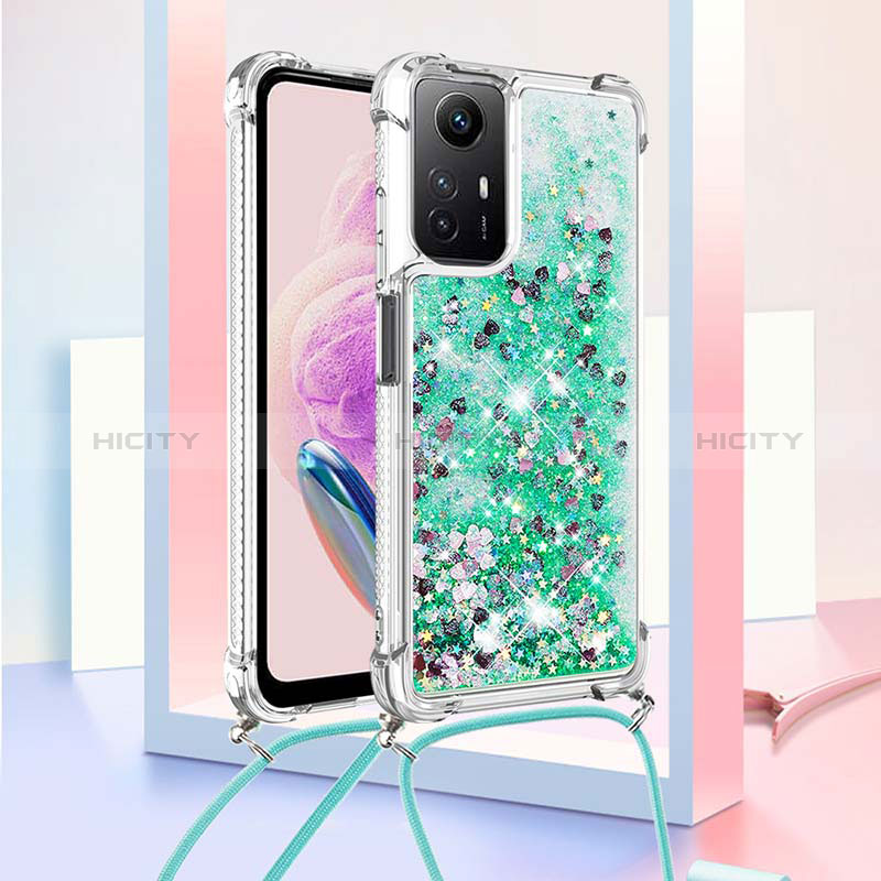 Custodia Silicone Cover Morbida Bling-Bling con Cinghia Cordino Mano YB3 per Xiaomi Redmi Note 12S