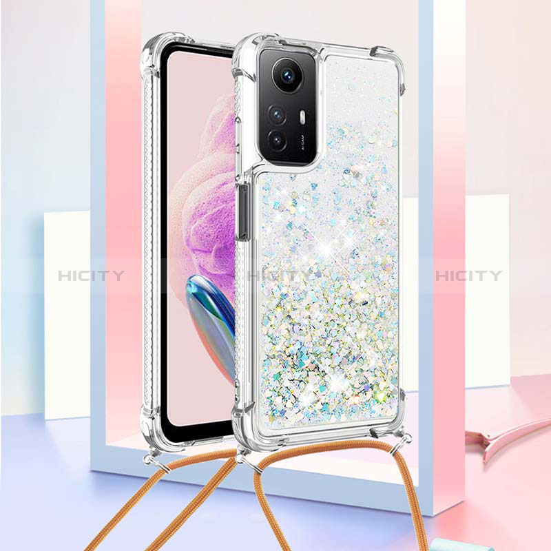 Custodia Silicone Cover Morbida Bling-Bling con Cinghia Cordino Mano YB3 per Xiaomi Redmi Note 12S