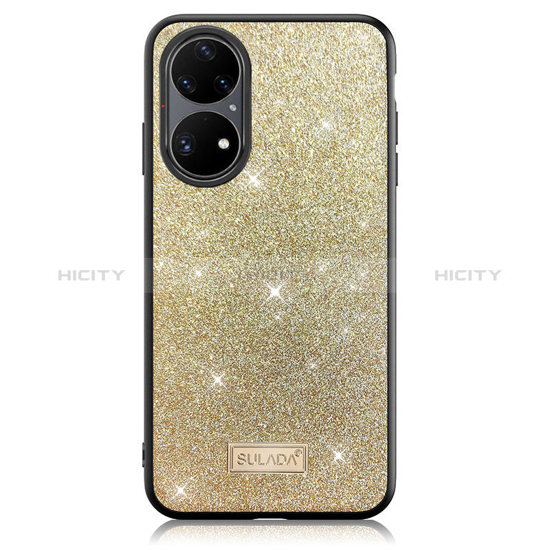 Custodia Silicone Cover Morbida Bling-Bling LD1 per Huawei P50 Oro