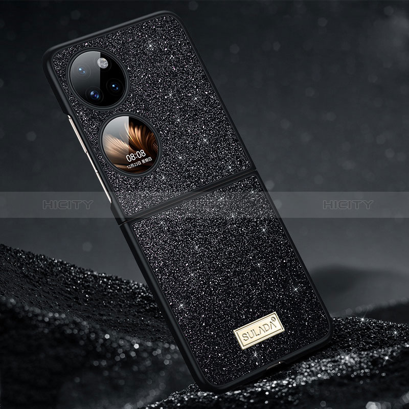 Custodia Silicone Cover Morbida Bling-Bling LD1 per Huawei P50 Pocket Nero