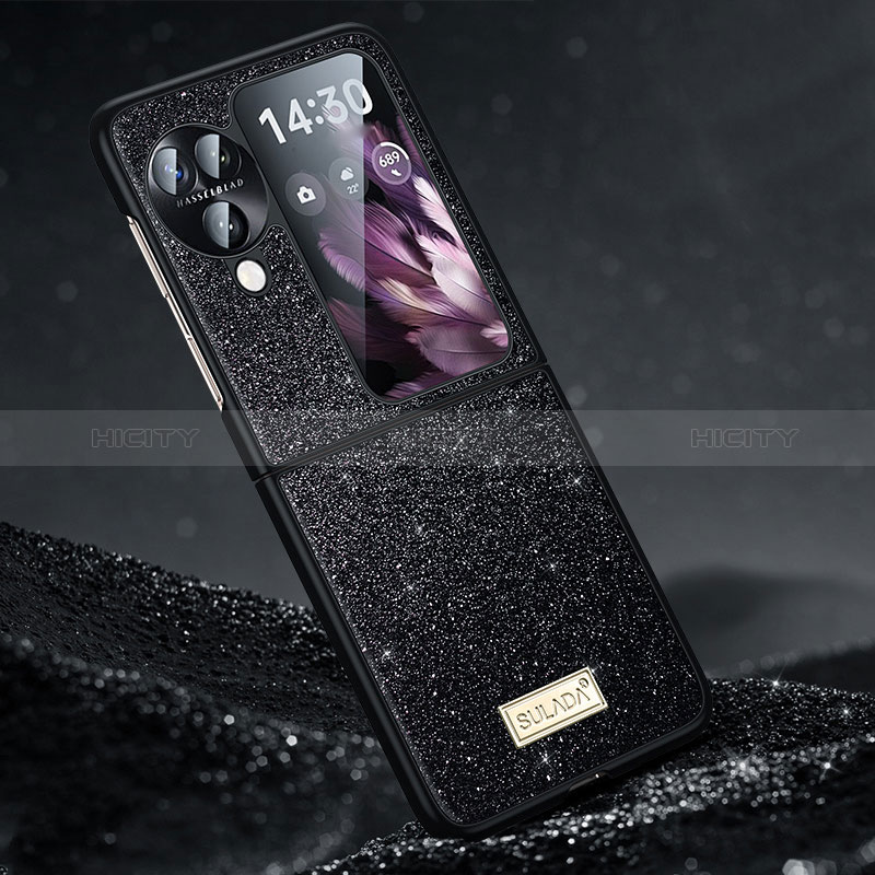 Custodia Silicone Cover Morbida Bling-Bling LD1 per Oppo Find N3 Flip 5G Nero