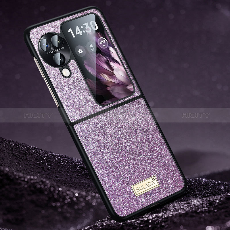 Custodia Silicone Cover Morbida Bling-Bling LD1 per Oppo Find N3 Flip 5G Viola