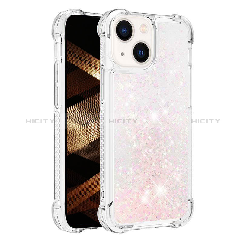 Custodia Silicone Cover Morbida Bling-Bling S01 per Apple iPhone 14 Plus Rosa