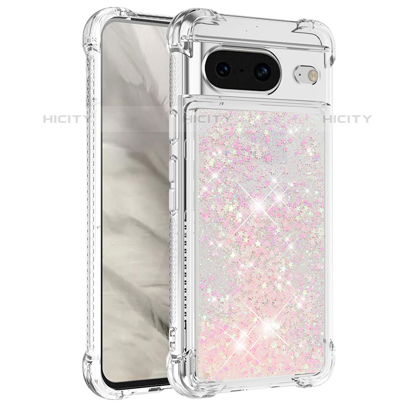 Custodia Silicone Cover Morbida Bling-Bling S01 per Google Pixel 8 5G Rosa