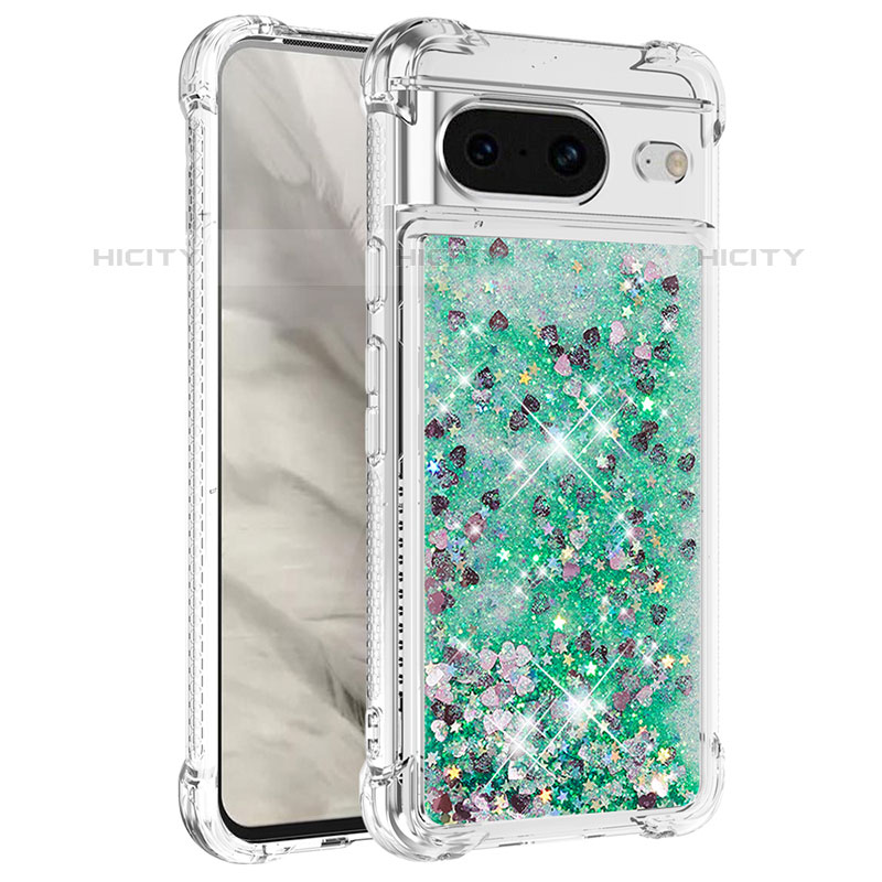 Custodia Silicone Cover Morbida Bling-Bling S01 per Google Pixel 8 5G Verde