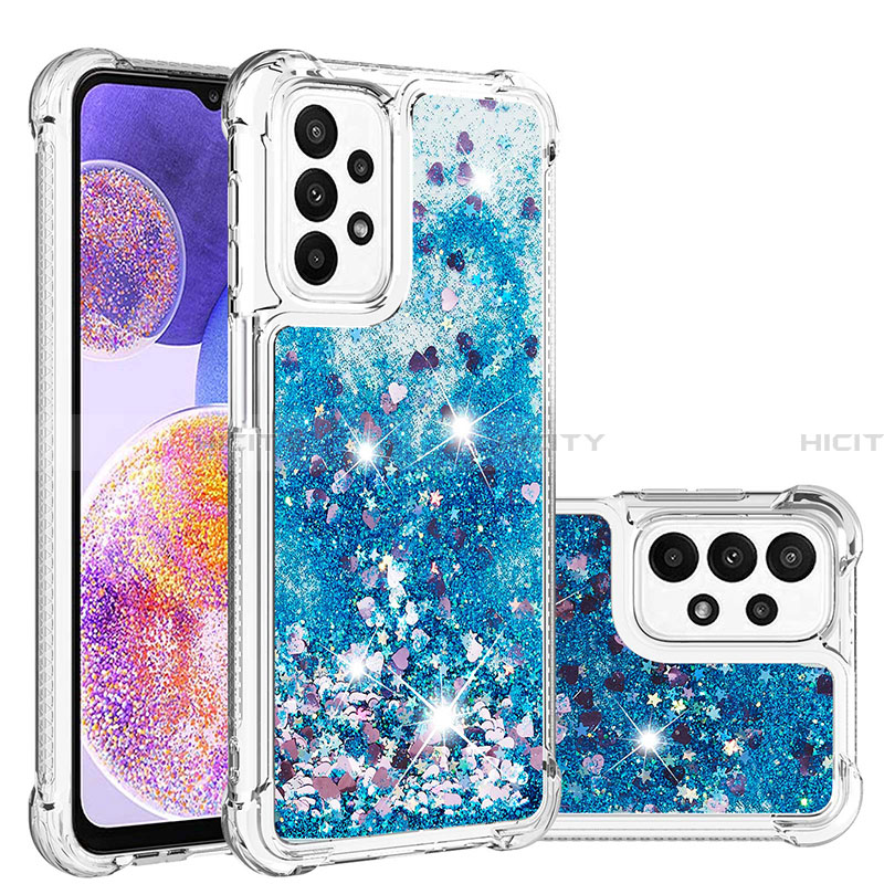 Custodia Silicone Cover Morbida Bling-Bling S01 per Samsung Galaxy A23 4G Blu