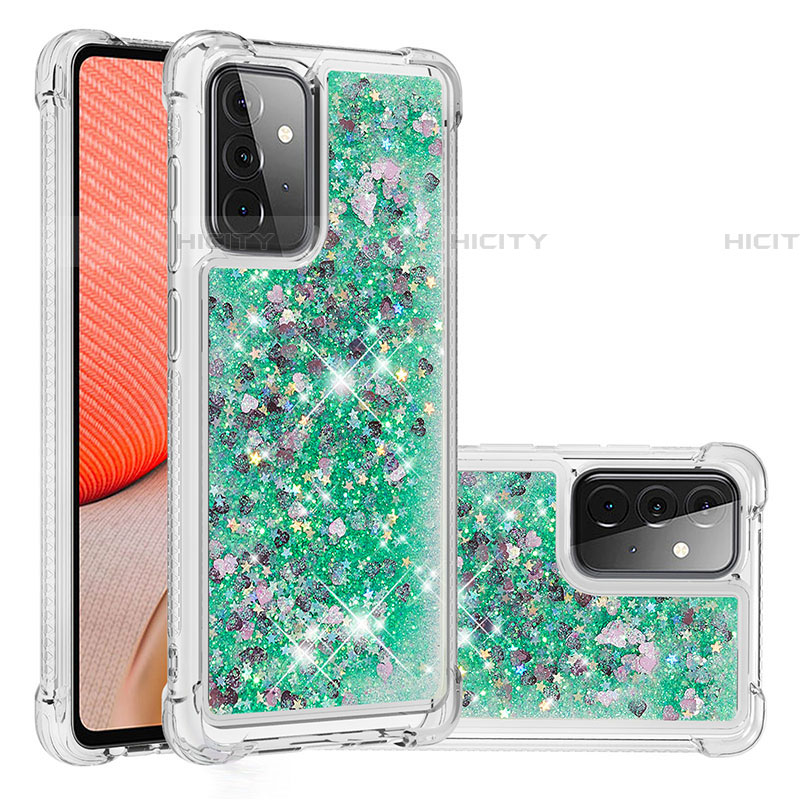 Custodia Silicone Cover Morbida Bling-Bling S01 per Samsung Galaxy A72 4G Verde