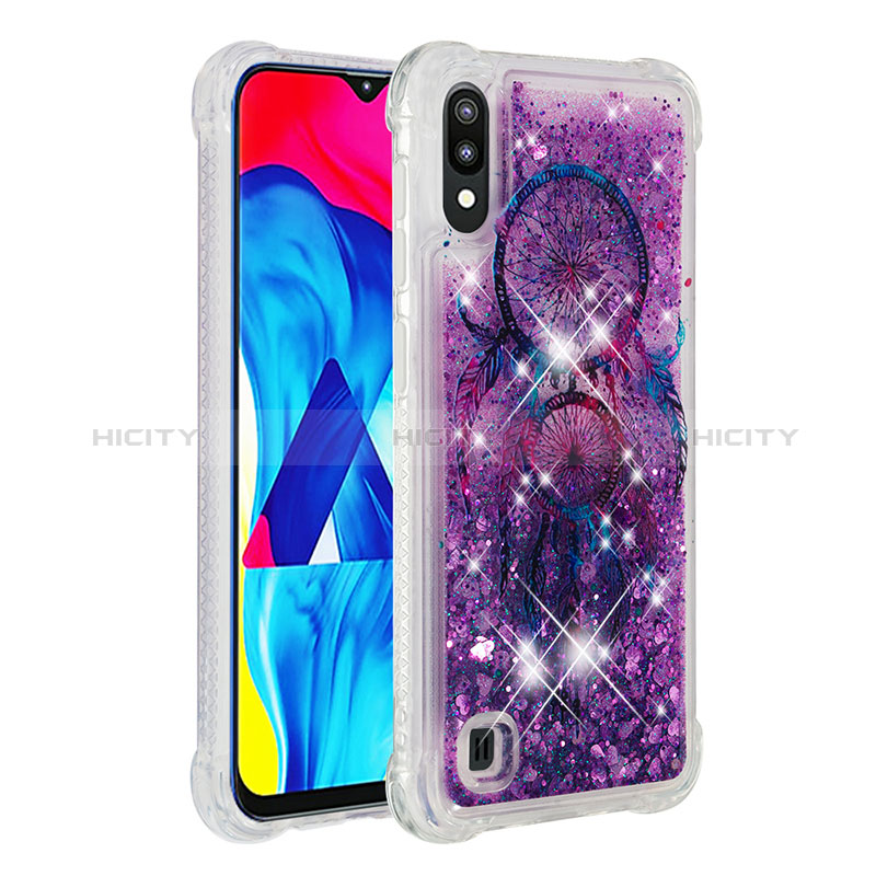 Custodia Silicone Cover Morbida Bling-Bling S01 per Samsung Galaxy M10 Viola