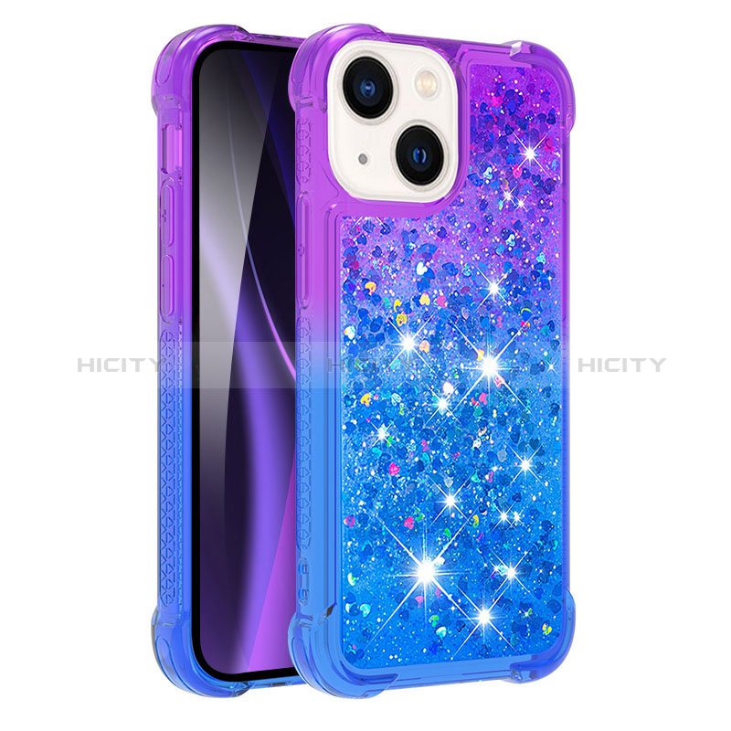 Custodia Silicone Cover Morbida Bling-Bling S02 per Apple iPhone 15 Viola