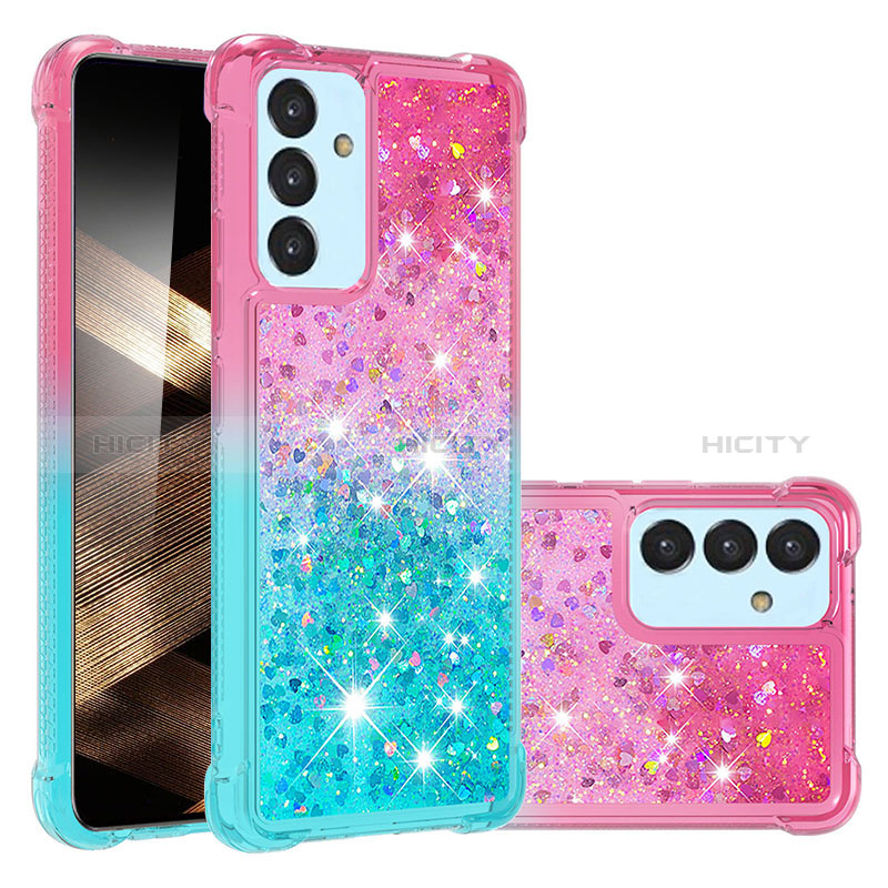 Custodia Silicone Cover Morbida Bling-Bling S02 per Samsung Galaxy A15 4G Rosa