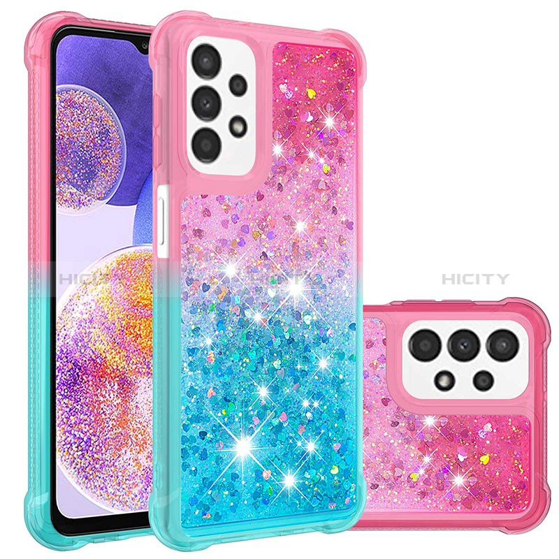 Custodia Silicone Cover Morbida Bling-Bling S02 per Samsung Galaxy A23 5G Rosa