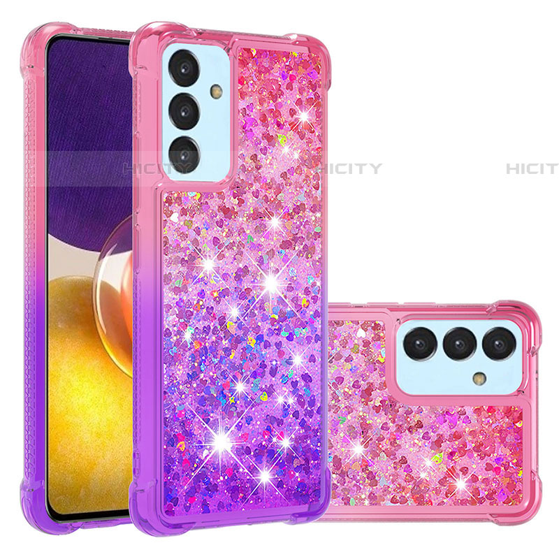 Custodia Silicone Cover Morbida Bling-Bling S02 per Samsung Galaxy A25 5G Rosa Caldo