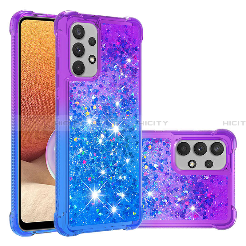 Custodia Silicone Cover Morbida Bling-Bling S02 per Samsung Galaxy A32 4G Viola