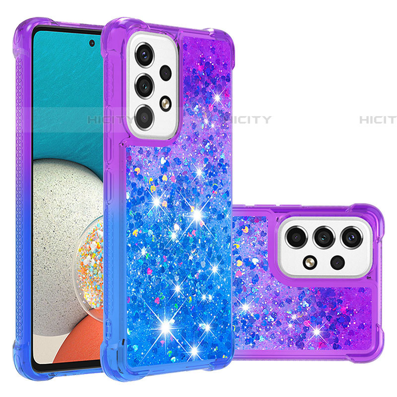 Custodia Silicone Cover Morbida Bling-Bling S02 per Samsung Galaxy A53 5G Viola