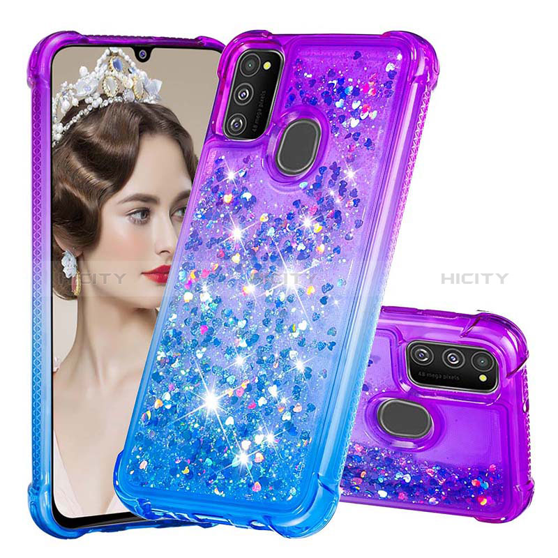 Custodia Silicone Cover Morbida Bling-Bling S02 per Samsung Galaxy M30s Viola