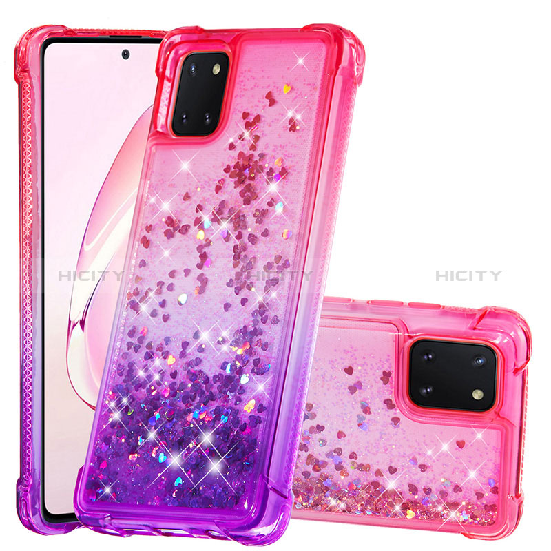 Custodia Silicone Cover Morbida Bling-Bling S02 per Samsung Galaxy M60s Rosa Caldo