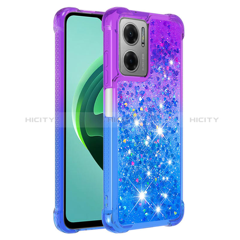 Custodia Silicone Cover Morbida Bling-Bling S02 per Xiaomi Redmi 10 5G Viola