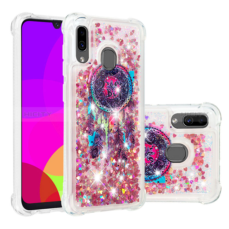 Custodia Silicone Cover Morbida Bling-Bling S03 per Samsung Galaxy A20 Multicolore