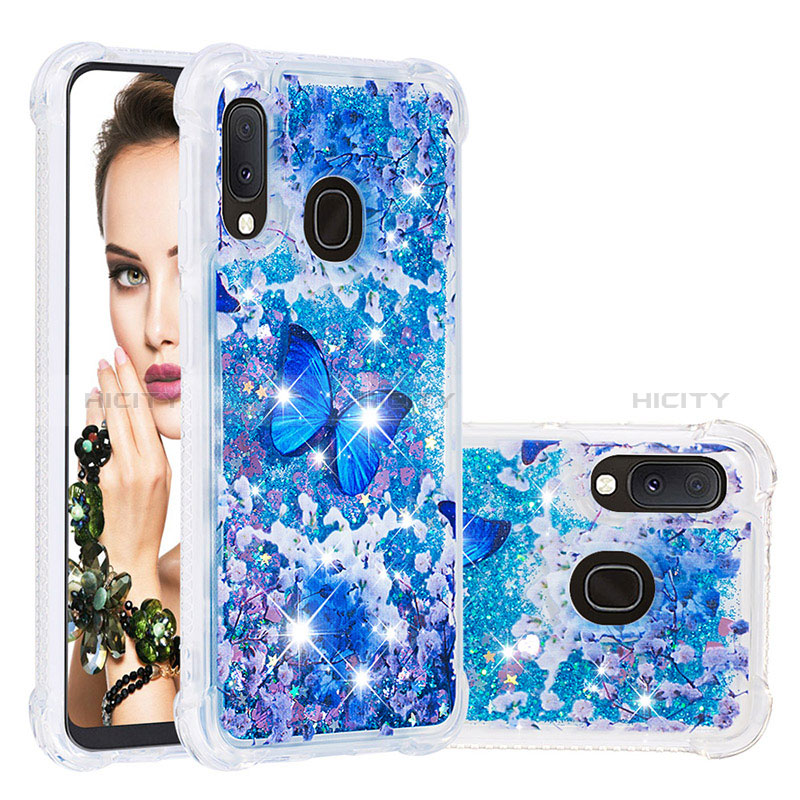 Custodia Silicone Cover Morbida Bling-Bling S03 per Samsung Galaxy A20e Blu