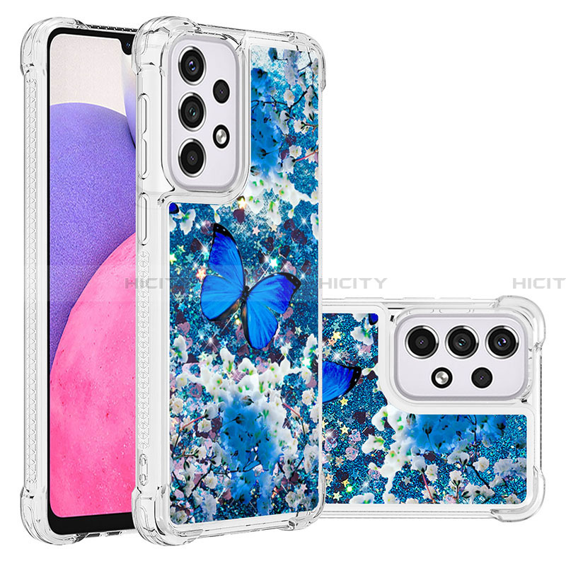 Custodia Silicone Cover Morbida Bling-Bling S03 per Samsung Galaxy A33 5G Blu