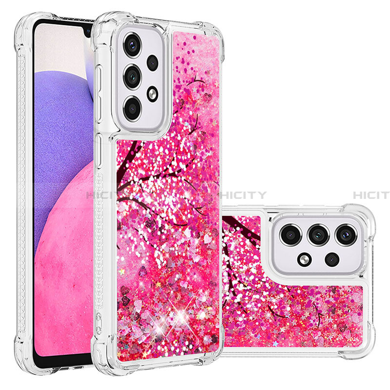 Custodia Silicone Cover Morbida Bling-Bling S03 per Samsung Galaxy A33 5G Rosa Caldo