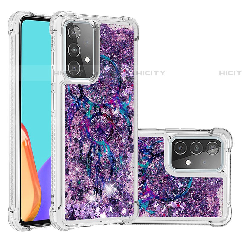 Custodia Silicone Cover Morbida Bling-Bling S03 per Samsung Galaxy A52 4G Viola