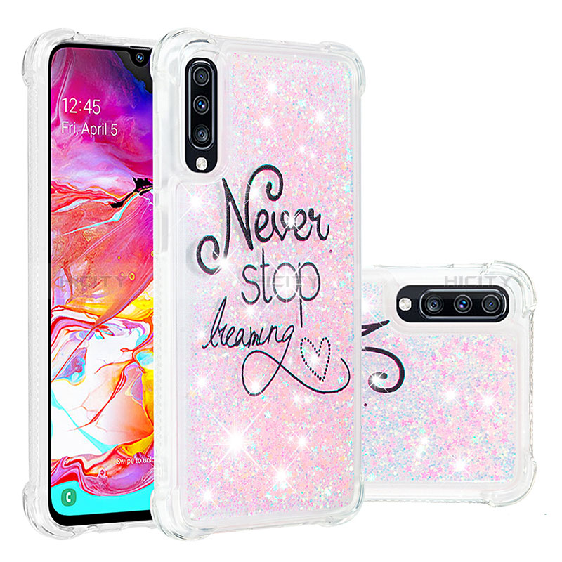 Custodia Silicone Cover Morbida Bling-Bling S03 per Samsung Galaxy A70 Multicolore