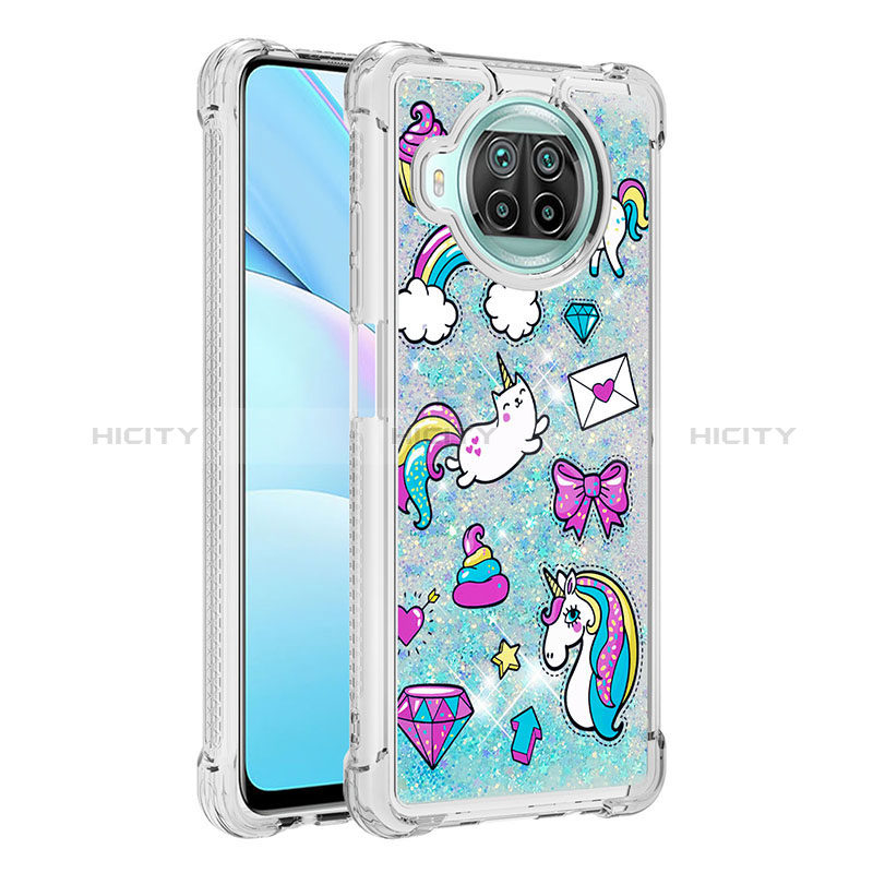 Custodia Silicone Cover Morbida Bling-Bling S03 per Xiaomi Mi 10T Lite 5G Cielo Blu