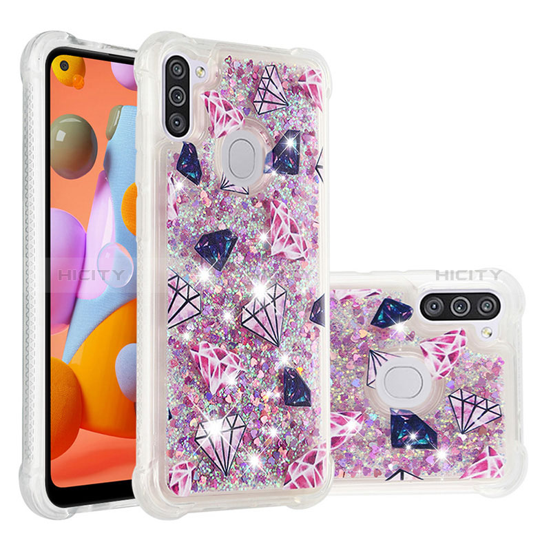 Custodia Silicone Cover Morbida Bling-Bling S04 per Samsung Galaxy A11 Multicolore