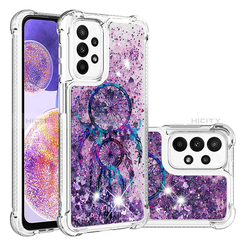 Custodia Silicone Cover Morbida Bling-Bling S04 per Samsung Galaxy A23 5G Viola