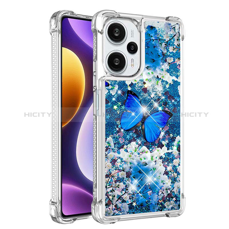 Custodia Silicone Cover Morbida Bling-Bling YB1 per Xiaomi Poco F5 5G Blu