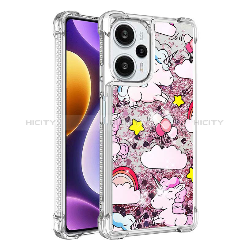 Custodia Silicone Cover Morbida Bling-Bling YB1 per Xiaomi Poco F5 5G Lavanda