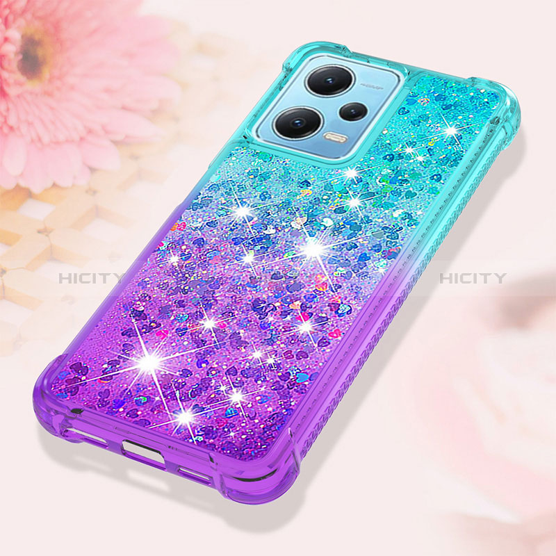 Custodia Silicone Cover Morbida Bling-Bling YB2 per Xiaomi Redmi Note 12 5G Cielo Blu