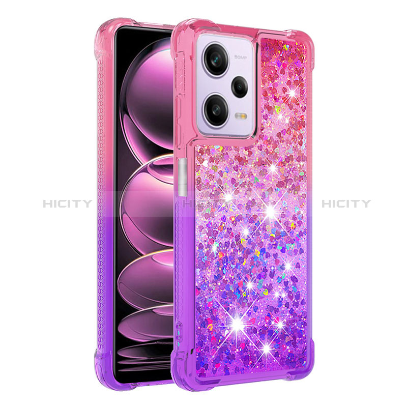 Custodia Silicone Cover Morbida Bling-Bling YB2 per Xiaomi Redmi Note 12 Pro 5G Rosa Caldo