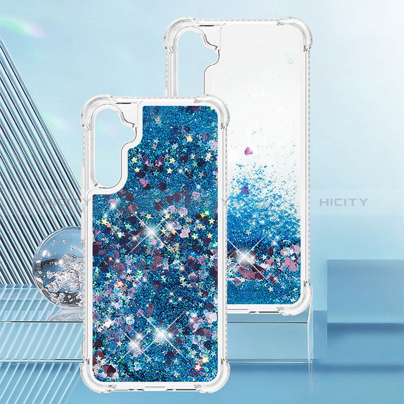 Custodia Silicone Cover Morbida Bling-Bling YB3 per Samsung Galaxy A34 5G Blu