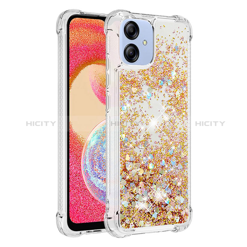 Custodia Silicone Cover Morbida Bling-Bling YB3 per Samsung Galaxy F04 Oro