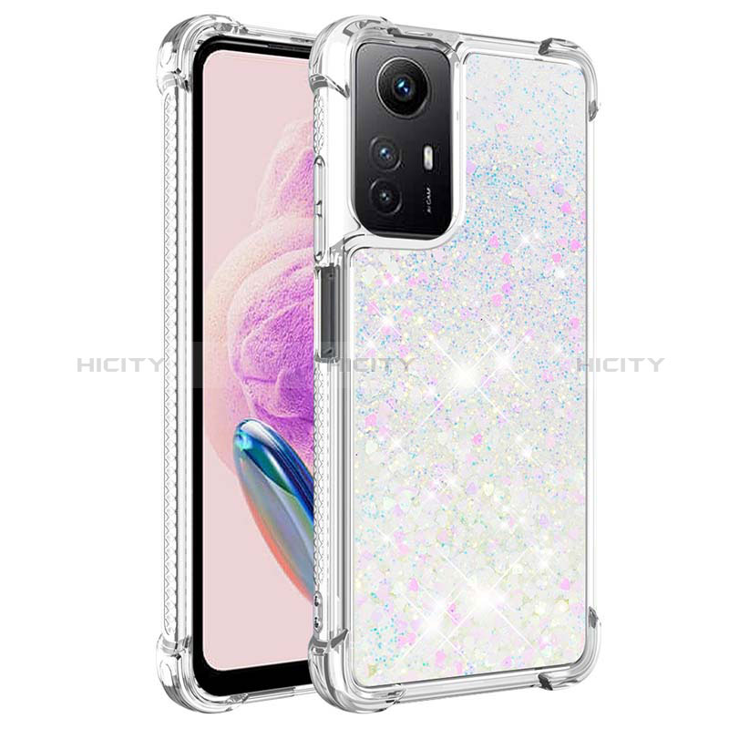 Custodia Silicone Cover Morbida Bling-Bling YB3 per Xiaomi Redmi Note 12S Argento