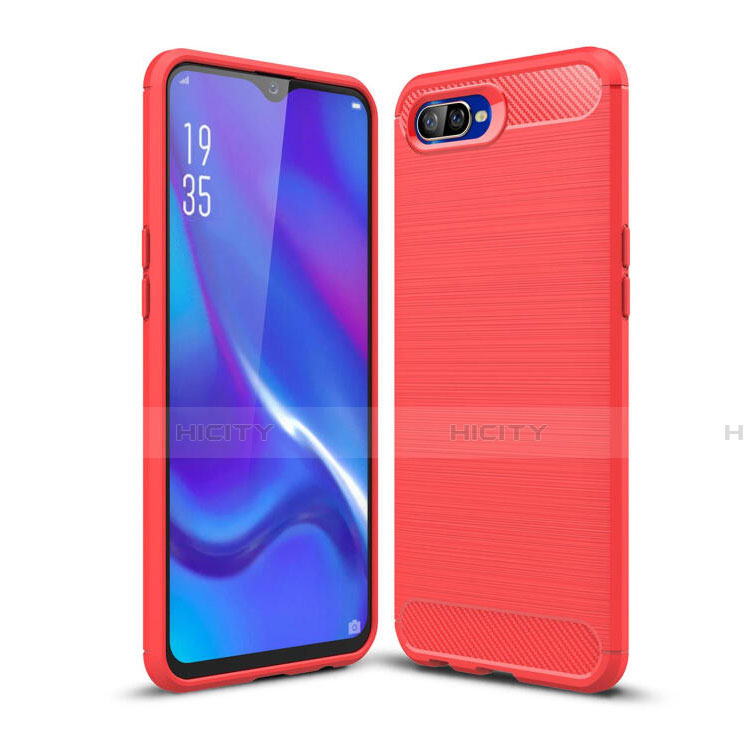 Custodia Silicone Cover Morbida Line C01 per Oppo R15X Rosso